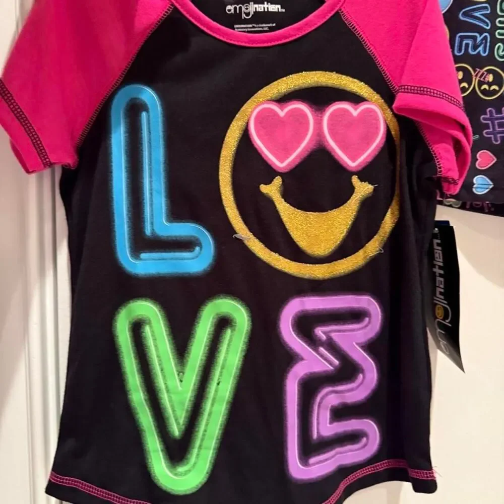Emoji Girl's Pajamas 6/6x